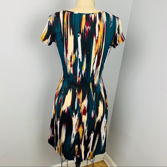 NY Collection Abstract Fit & Flare Dress NWOT - Picture 4 of 8